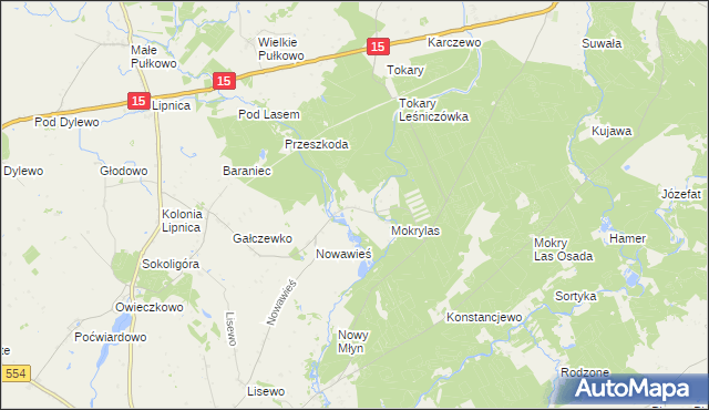 mapa Zawada gmina Golub-Dobrzyń, Zawada gmina Golub-Dobrzyń na mapie Targeo