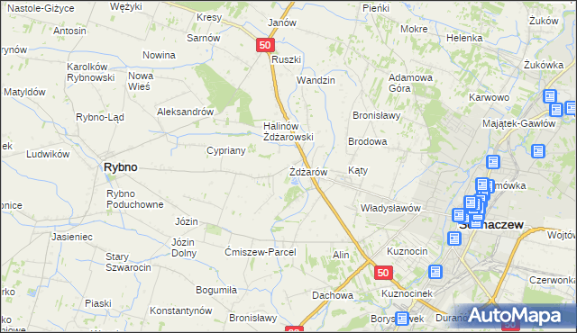 mapa Żdżarów, Żdżarów na mapie Targeo