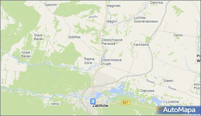 mapa Zdziechowice Drugie, Zdziechowice Drugie na mapie Targeo