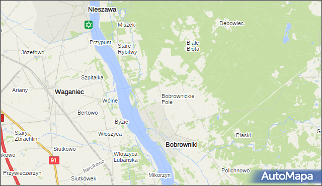 mapa Bobrownickie Pole, Bobrownickie Pole na mapie Targeo