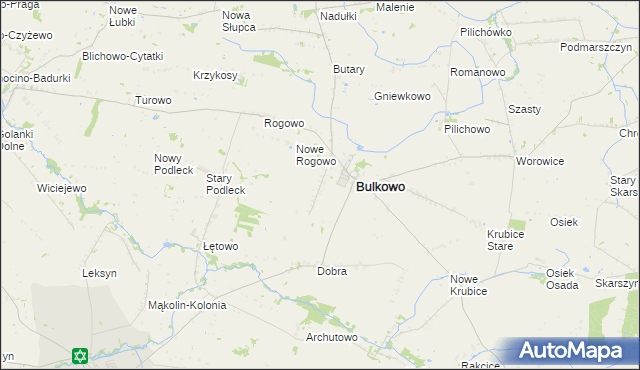 mapa Bulkowo-Kolonia, Bulkowo-Kolonia na mapie Targeo