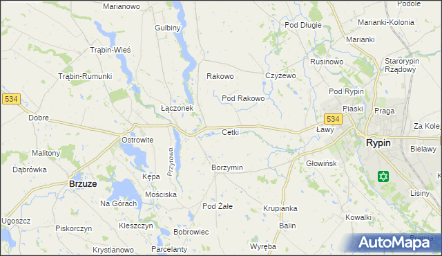 mapa Cetki, Cetki na mapie Targeo