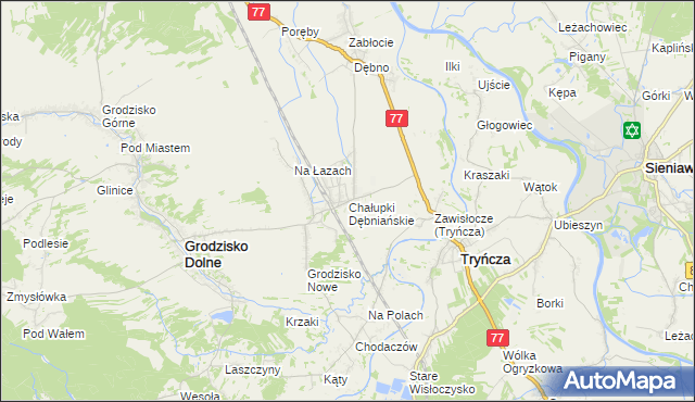 mapa Chałupki Dębniańskie, Chałupki Dębniańskie na mapie Targeo