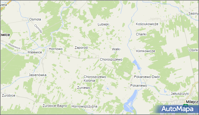 mapa Choroszczewo, Choroszczewo na mapie Targeo