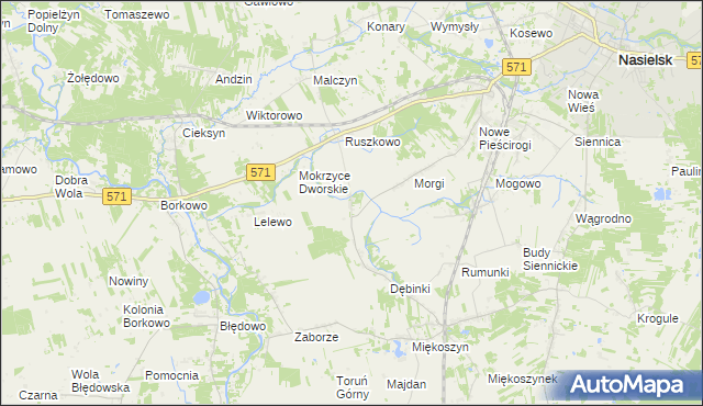 mapa Czajki gmina Nasielsk, Czajki gmina Nasielsk na mapie Targeo