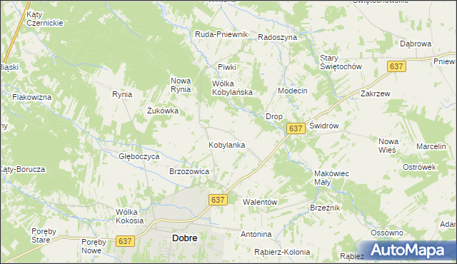 mapa Czarnocin gmina Dobre, Czarnocin gmina Dobre na mapie Targeo
