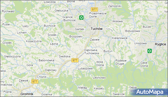 mapa Dąbrówka Tuchowska, Dąbrówka Tuchowska na mapie Targeo