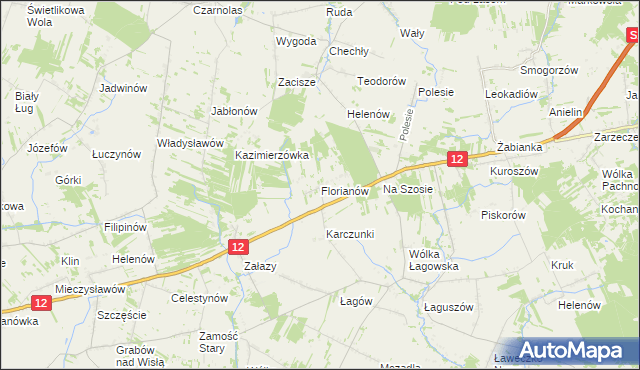 mapa Florianów gmina Policzna, Florianów gmina Policzna na mapie Targeo