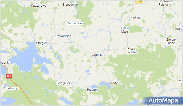 mapa Gębałka, Gębałka na mapie Targeo