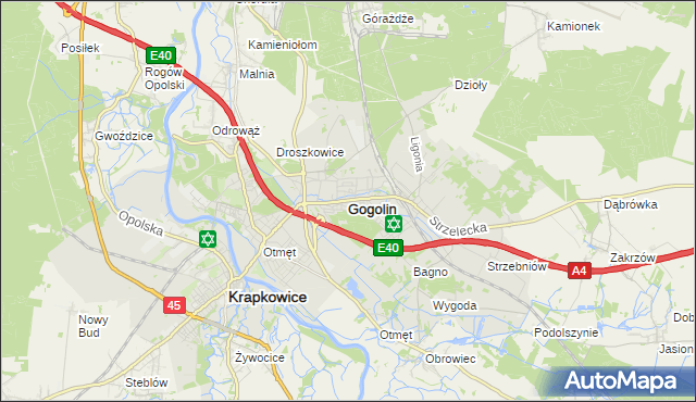 mapa Gogolin powiat krapkowicki, Gogolin powiat krapkowicki na mapie Targeo