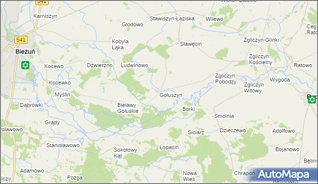 mapa Gołuszyn, Gołuszyn na mapie Targeo