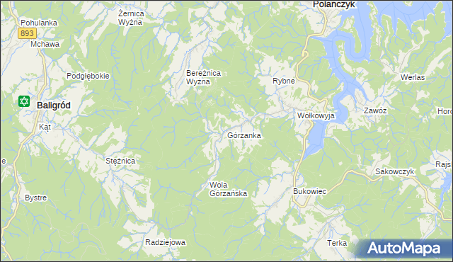 mapa Górzanka, Górzanka na mapie Targeo