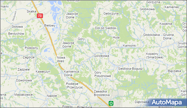 mapa Gorzejowa, Gorzejowa na mapie Targeo