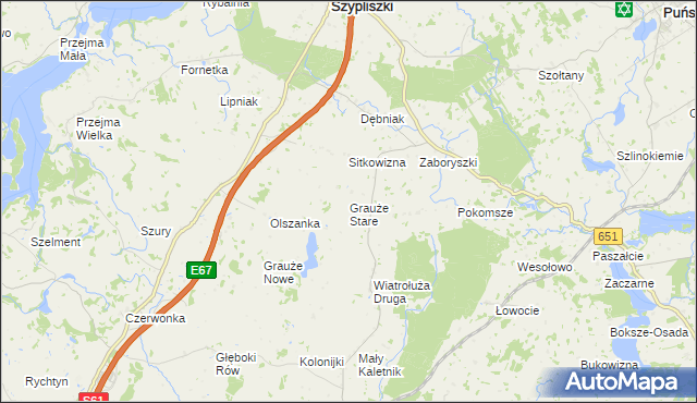 mapa Grauże Stare, Grauże Stare na mapie Targeo