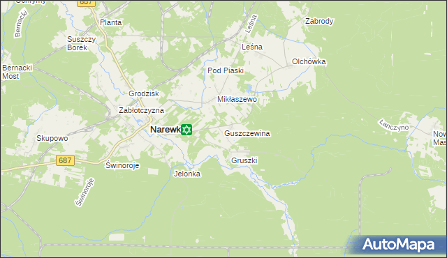 mapa Guszczewina, Guszczewina na mapie Targeo