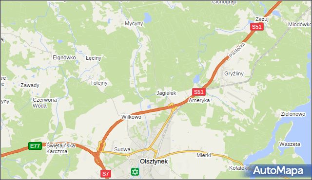 mapa Jagiełek, Jagiełek na mapie Targeo