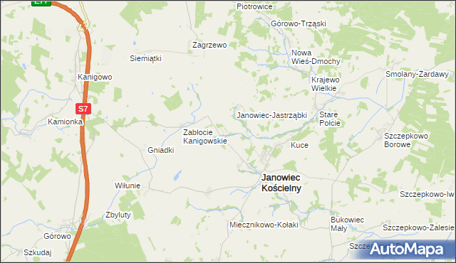 mapa Janowiec-Zdzięty, Janowiec-Zdzięty na mapie Targeo