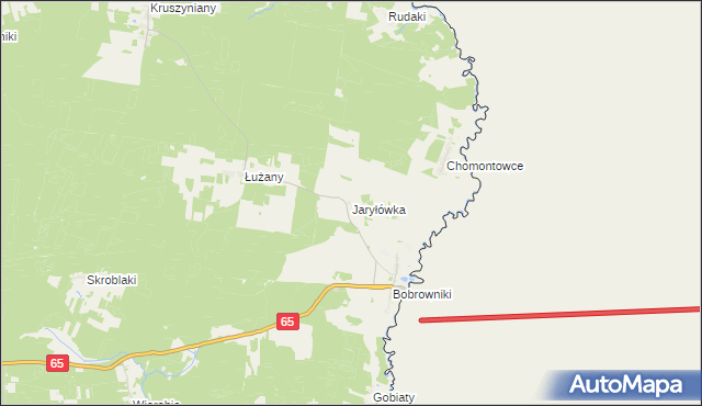 mapa Jaryłówka, Jaryłówka na mapie Targeo