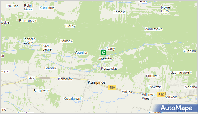 mapa Józefów gmina Kampinos, Józefów gmina Kampinos na mapie Targeo