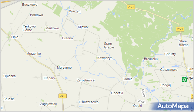 mapa Kawęczyn gmina Gniewkowo, Kawęczyn gmina Gniewkowo na mapie Targeo