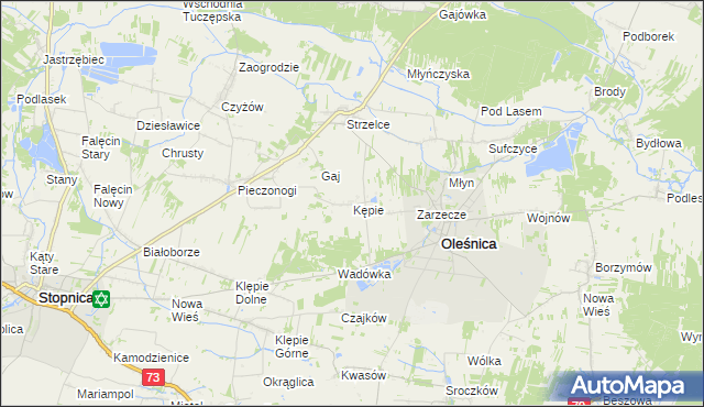 mapa Kępie gmina Oleśnica, Kępie gmina Oleśnica na mapie Targeo