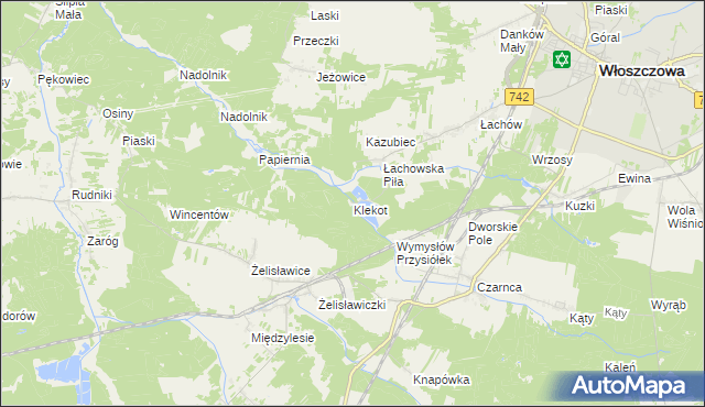 mapa Klekot, Klekot na mapie Targeo