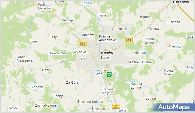 mapa Kosów Ruski, Kosów Ruski na mapie Targeo