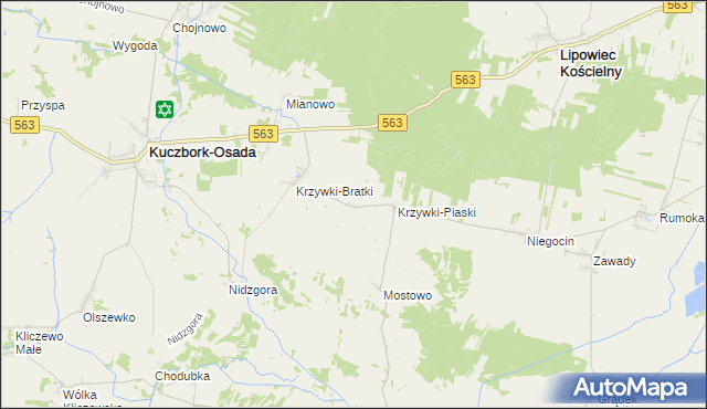 mapa Krzywki-Bośki, Krzywki-Bośki na mapie Targeo