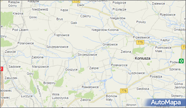 mapa Łososkowice, Łososkowice na mapie Targeo