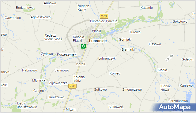 mapa Lubrańczyk, Lubrańczyk na mapie Targeo