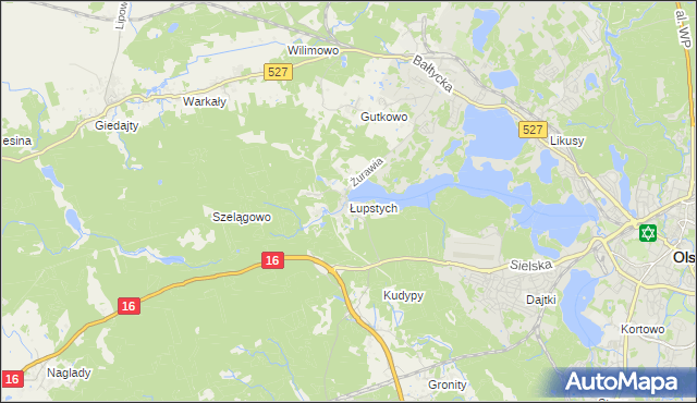 mapa Łupstych, Łupstych na mapie Targeo