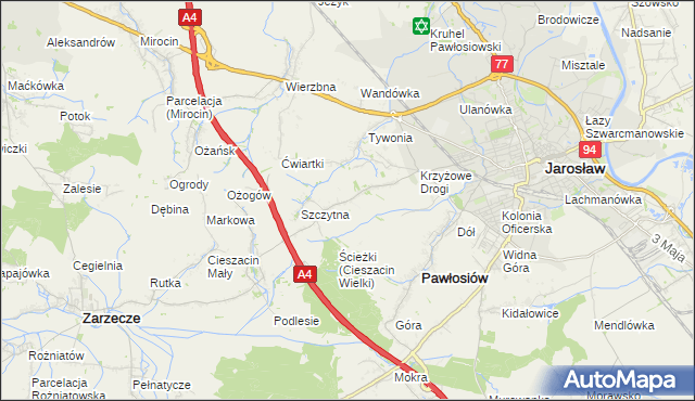 mapa Maleniska gmina Pawłosiów, Maleniska gmina Pawłosiów na mapie Targeo