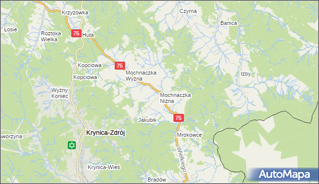 mapa Mochnaczka Niżna, Mochnaczka Niżna na mapie Targeo