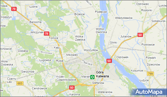 mapa Moczydłów, Moczydłów na mapie Targeo