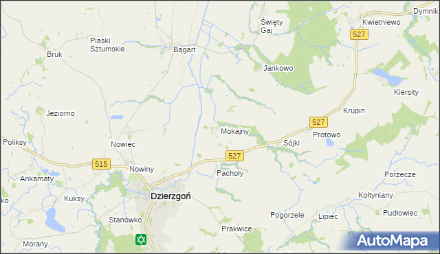 mapa Mokajny, Mokajny na mapie Targeo