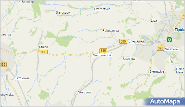 mapa Niedźwiednik gmina Ziębice, Niedźwiednik gmina Ziębice na mapie Targeo