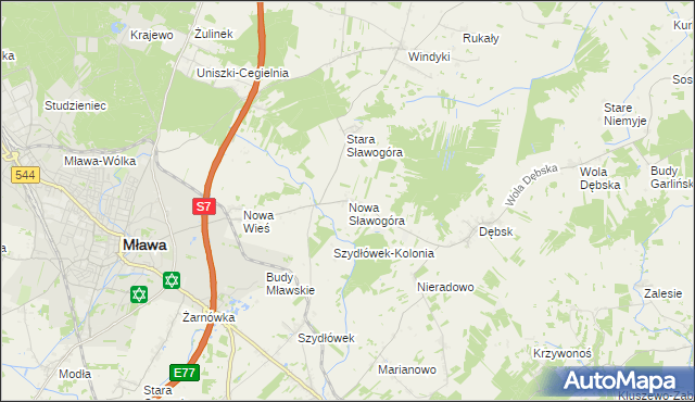 mapa Nowa Sławogóra, Nowa Sławogóra na mapie Targeo