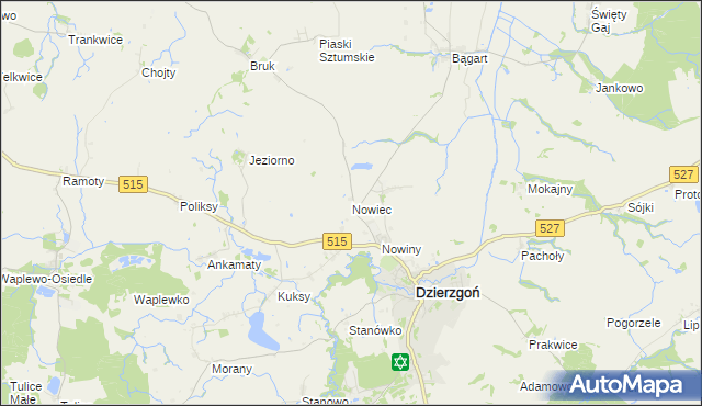 mapa Nowiec, Nowiec na mapie Targeo