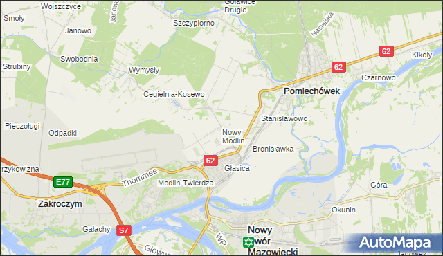 mapa Nowy Modlin, Nowy Modlin na mapie Targeo