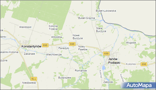 mapa Nowy Pawłów, Nowy Pawłów na mapie Targeo