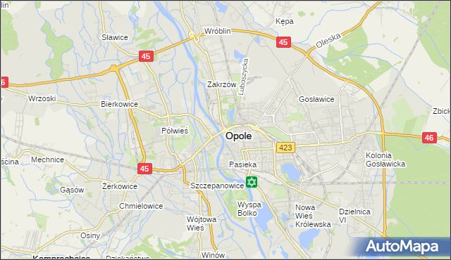 mapa Opola, Opole na mapie Targeo