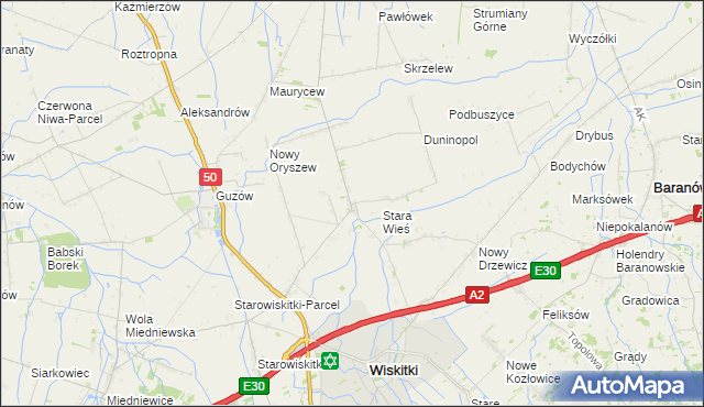 mapa Oryszew-Osada, Oryszew-Osada na mapie Targeo