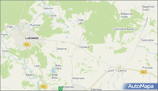 mapa Osówka gmina Lubowidz, Osówka gmina Lubowidz na mapie Targeo