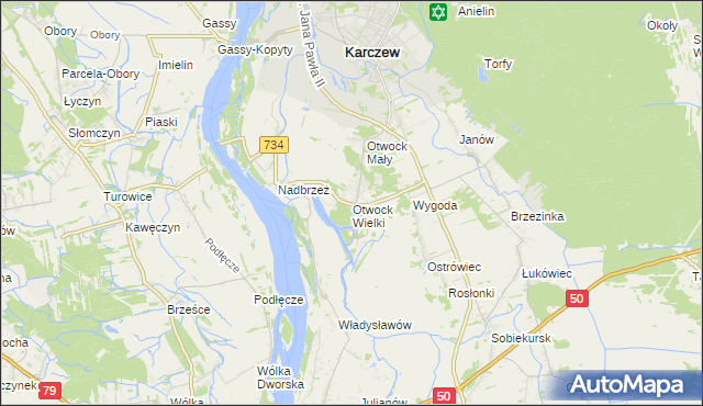 mapa Otwock Wielki, Otwock Wielki na mapie Targeo