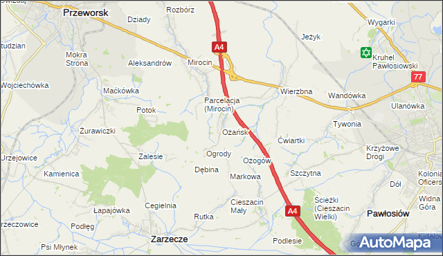 mapa Ożańsk, Ożańsk na mapie Targeo