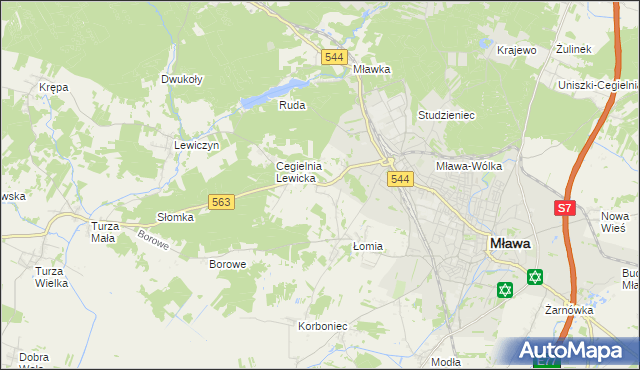 mapa Parcele Łomskie, Parcele Łomskie na mapie Targeo