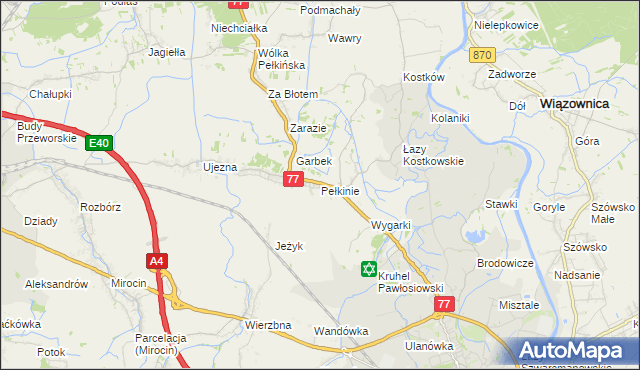 mapa Pełkinie, Pełkinie na mapie Targeo