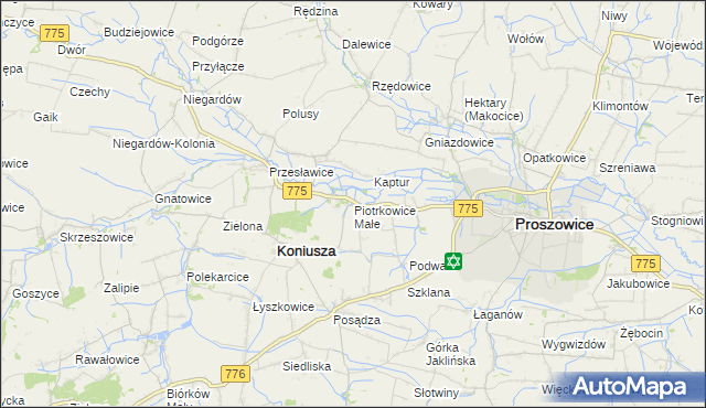 mapa Piotrkowice Małe, Piotrkowice Małe na mapie Targeo