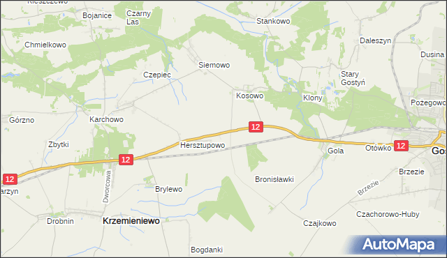 mapa Płaczkowo gmina Gostyń, Płaczkowo gmina Gostyń na mapie Targeo