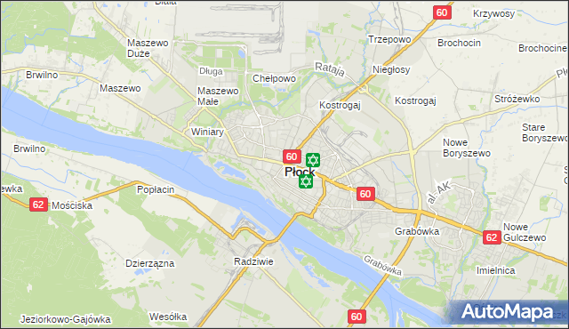 mapa Płock, Płock na mapie Targeo